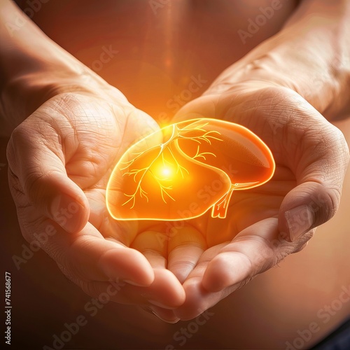 Healthy human liver & organ donation concept Image