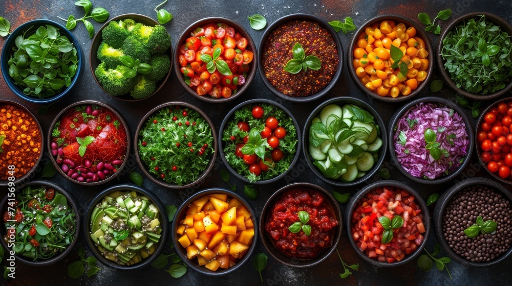 Plant-Based Cuisine: A collage of vibrant plant-based dishes, illustrating the growing trend of vegetarian and vegan culinary choices. Plant-Based Cuisine: A collage of vibrant plant-based dishes, illustrating the growing trend of vegetarian and vegan culinary choices.