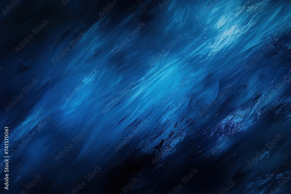 blurred blue background Abstract blue black futuristic minimalist gradient On a beautiful black background