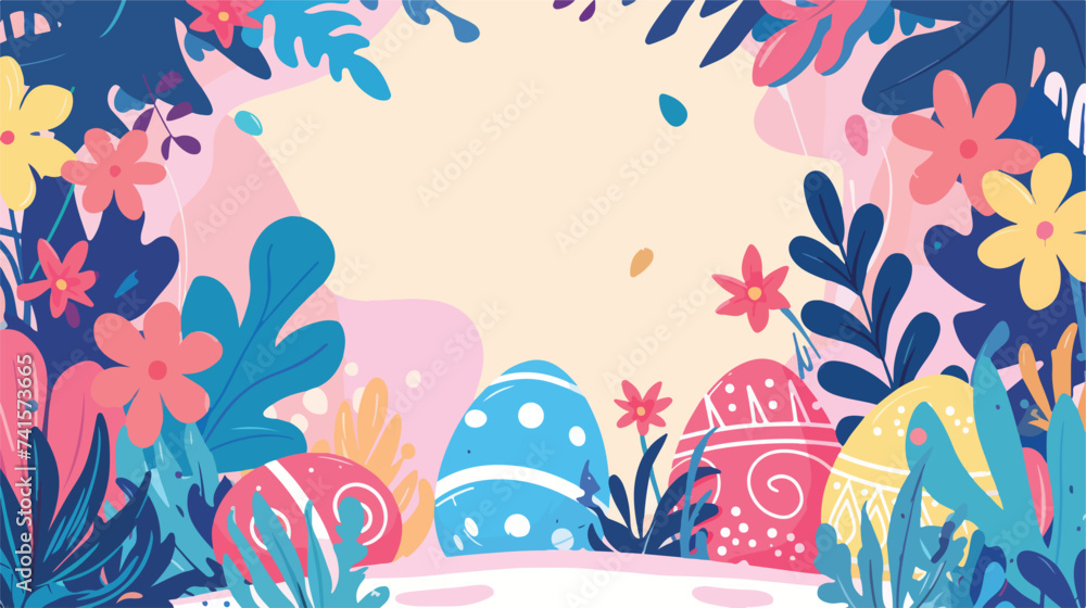 Happy Easter geometric background Easter egg card