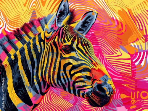Abstract patterns and pop art animals a digital exploration of color and form playful and vibrant