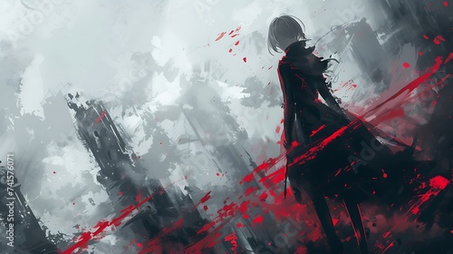 Abstract Anime background, manga style, LOFI, colorful wallpaper, poster cover