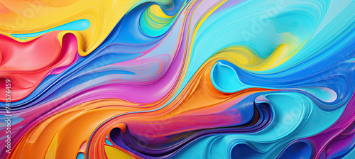 Colorful Liquid paint swirls background