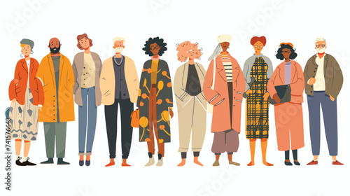 Inclusive group of people isolated illustration i