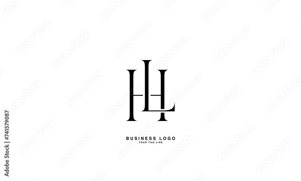 HL, LH, H, L, Abstract Letters Logo Monogram HL, LH, H, L, Abstract Letters Logo Monogram