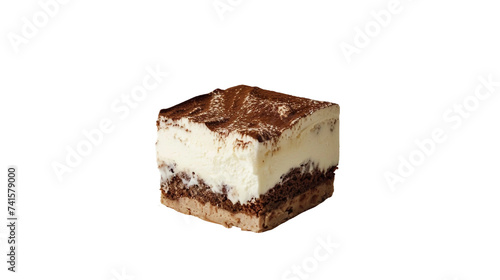 Delicious Tiramisu cake on Transparent Background