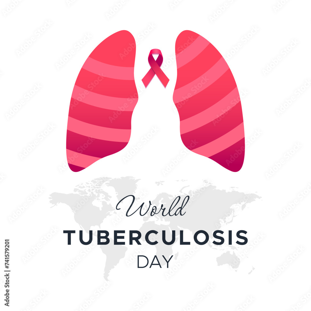 March 24. world tuberculosis day. Celebration of lung health day from tuberculosis. world tuberculosis day celebration template design