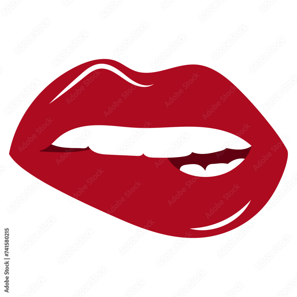 Bitten womans lip Bitten womans lip