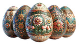Easter eggs painted in vibrant colors, symbolizing the holiday celebration and tradition of spring