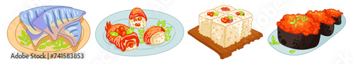 Food Illustration. Japanese food. Vector Illustration