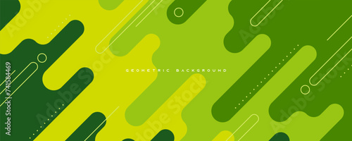 Abstract dynamic green background diagonal geometric shape design vector