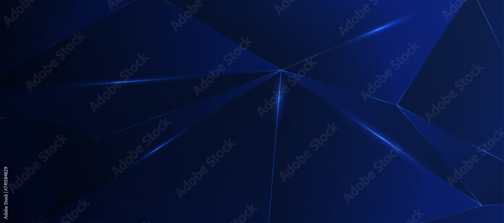Fototapeta premium dark blue background polygon elegant blue light