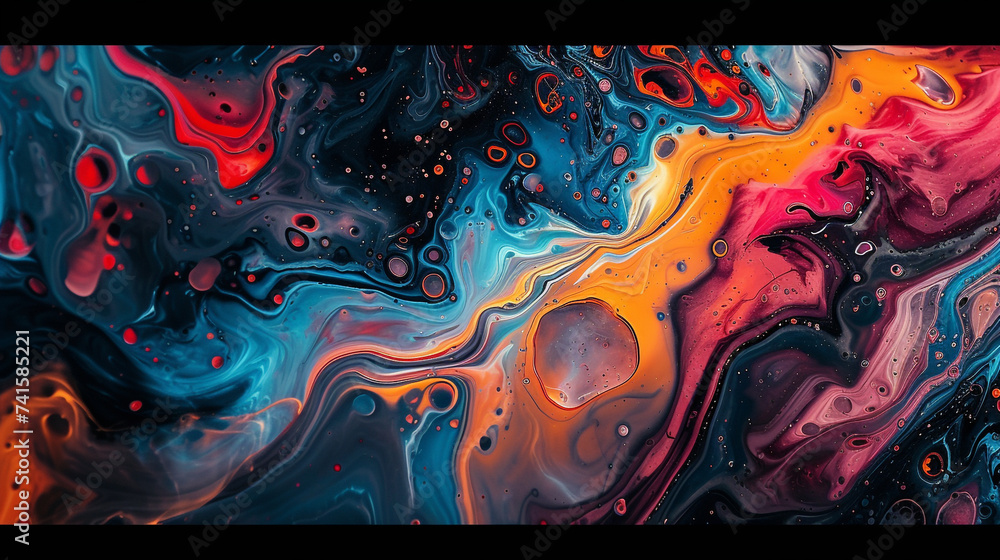 A mesmerizing image capturing the essence of an abstract background, with fluid lines, intricate details, and bold splashes of color, creating a visually dynamic and modern aesthetic.