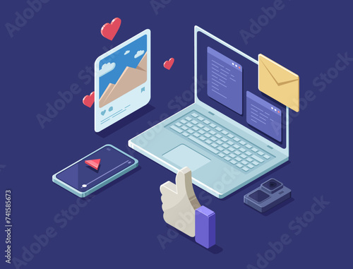 Concept for Digital marketing vector icon