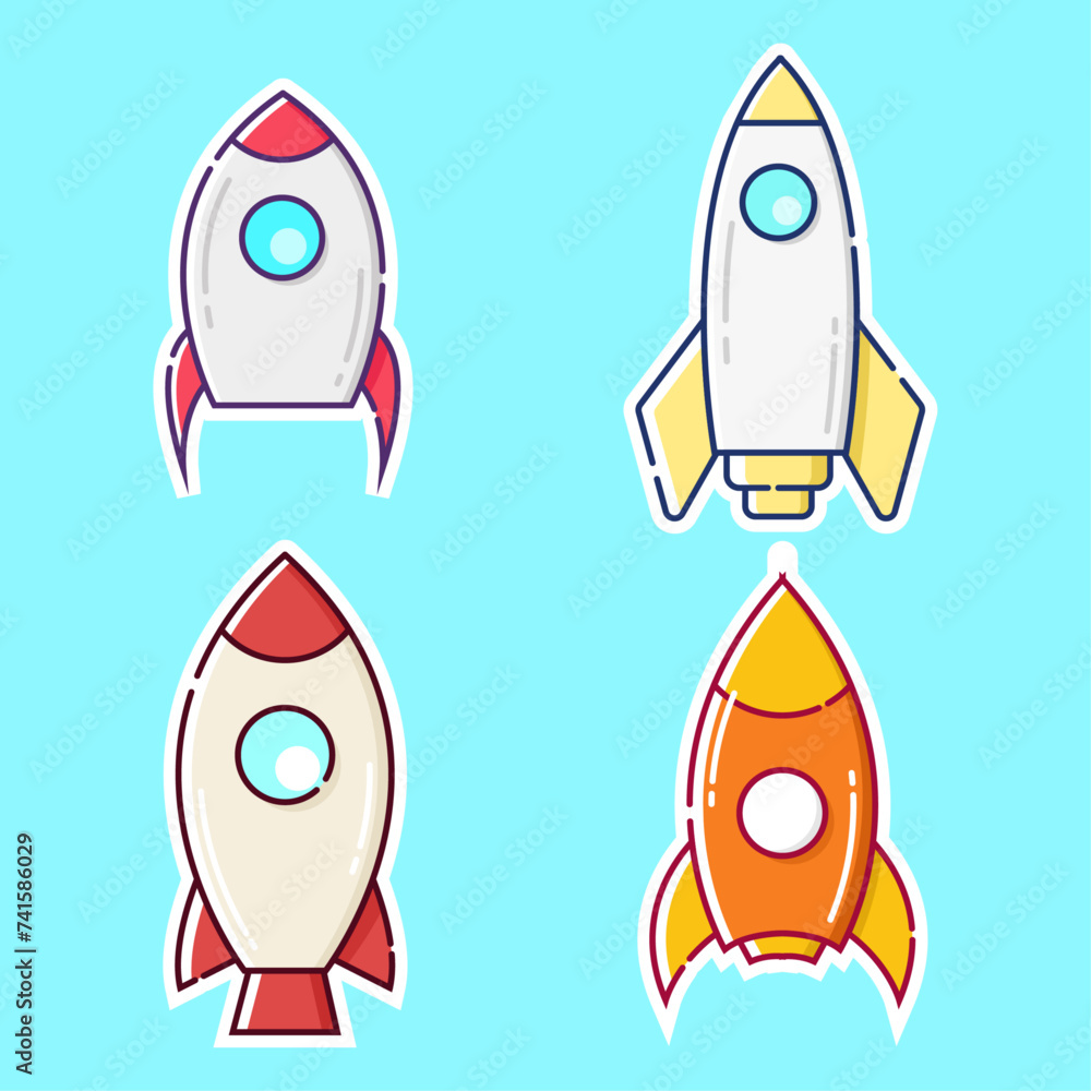 vector set of rockets with flat design. vector illustration. vector rocket. Can be used for banners, key chains, and other business purposes vector set of rockets with flat design. vector illustration. vector rocket. Can be used for banners, key chains, and other business purposes