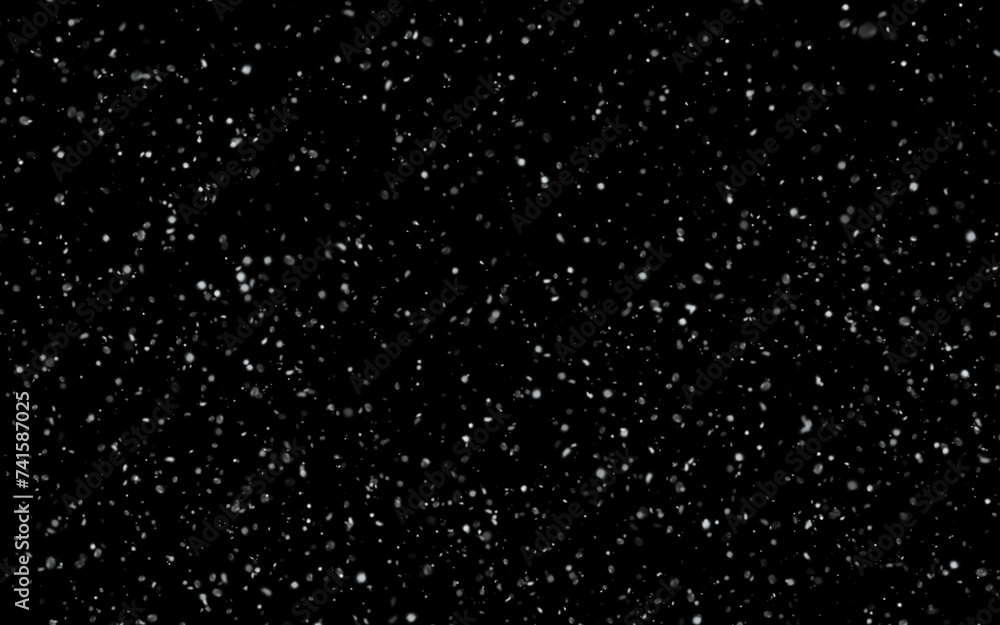Snowfall, white flakes of snow on transparent background. Snow blizzard - obrazy, fototapety, plakaty 