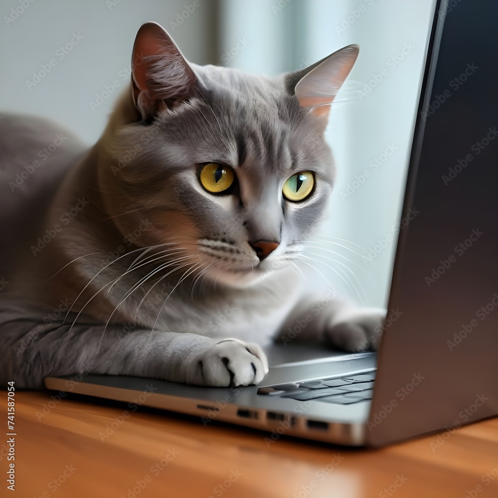 Home Office Whiskers Cat's Commitment to Remote Work Home Office Whiskers Cat's Commitment to Remote Work