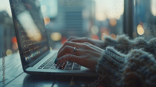 close up of a person working in office , Business , Meeting conferance.	 photo