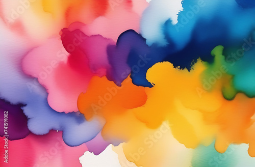 Abstract colorful painting spots on white background