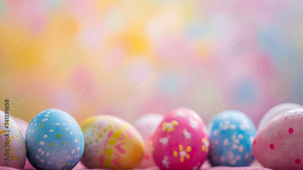 Fototapeta premium an easter egg decoration. Shifted multi photo stich.