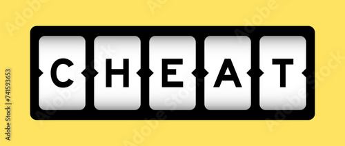 Black color in word cheat on slot banner with yellow color background