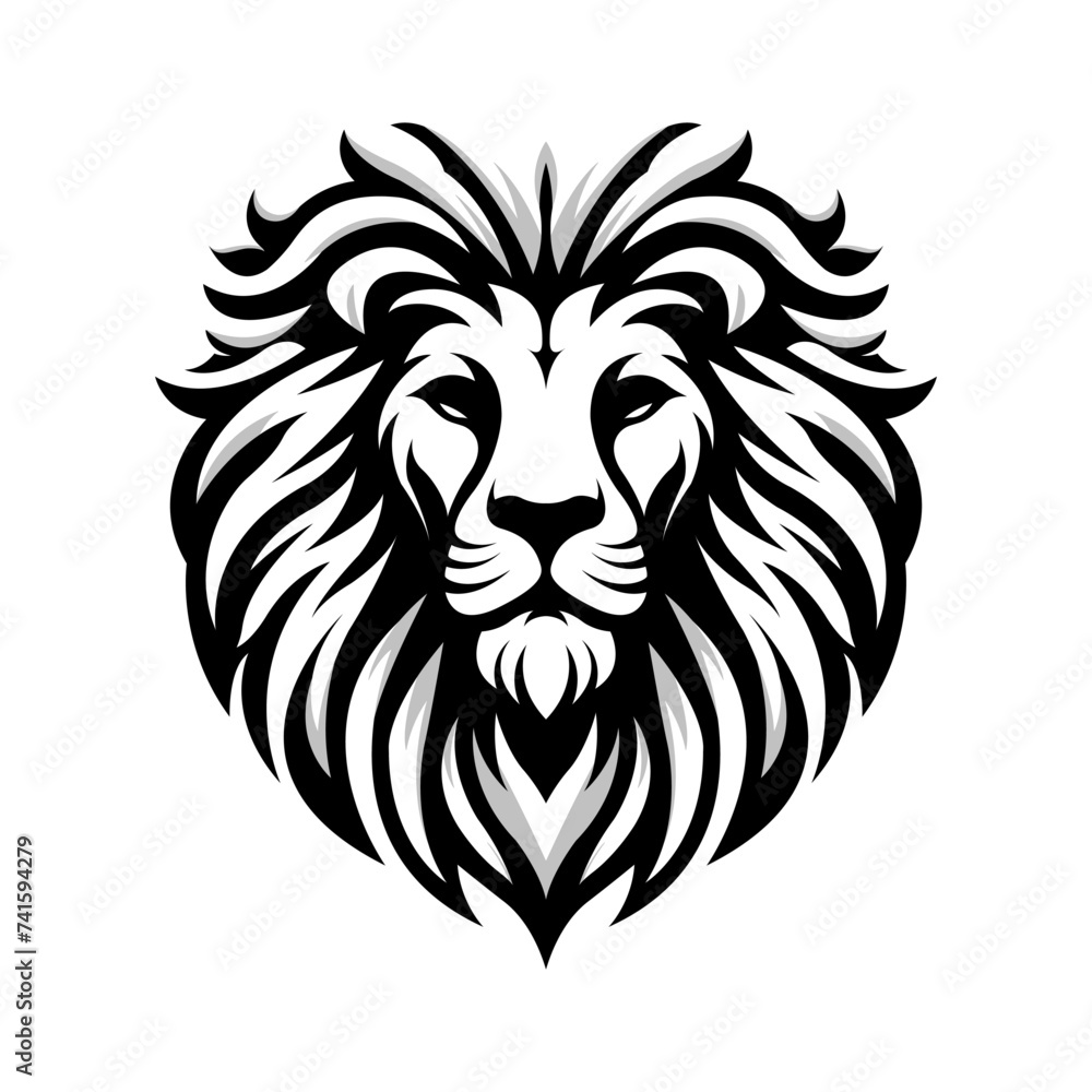 Obraz premium lion head logo vector design concept