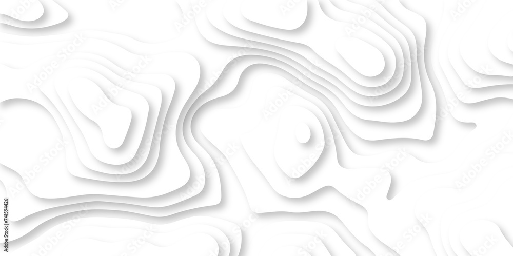 	
Gray and white wave Seamless abstract white papercut background 3d realistic design use for ads banner and advertising print design vector. 3d topography relief. Vector topographic illustration.