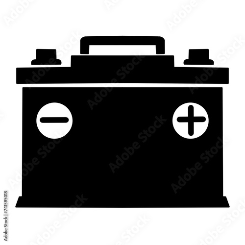 Car battery icon illustration on white background photo