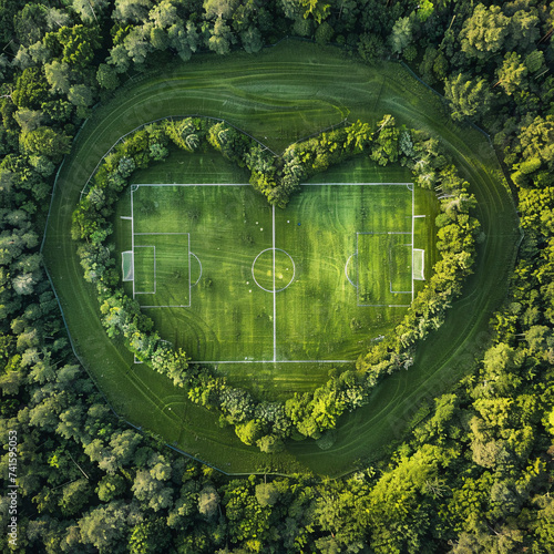  Heart beating on the pitch An unusual sight when a soccer pitch is transformed into the shape of a heart, a tribute to the love of sport and the emotions it sparks