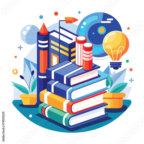 Cartoon book on library