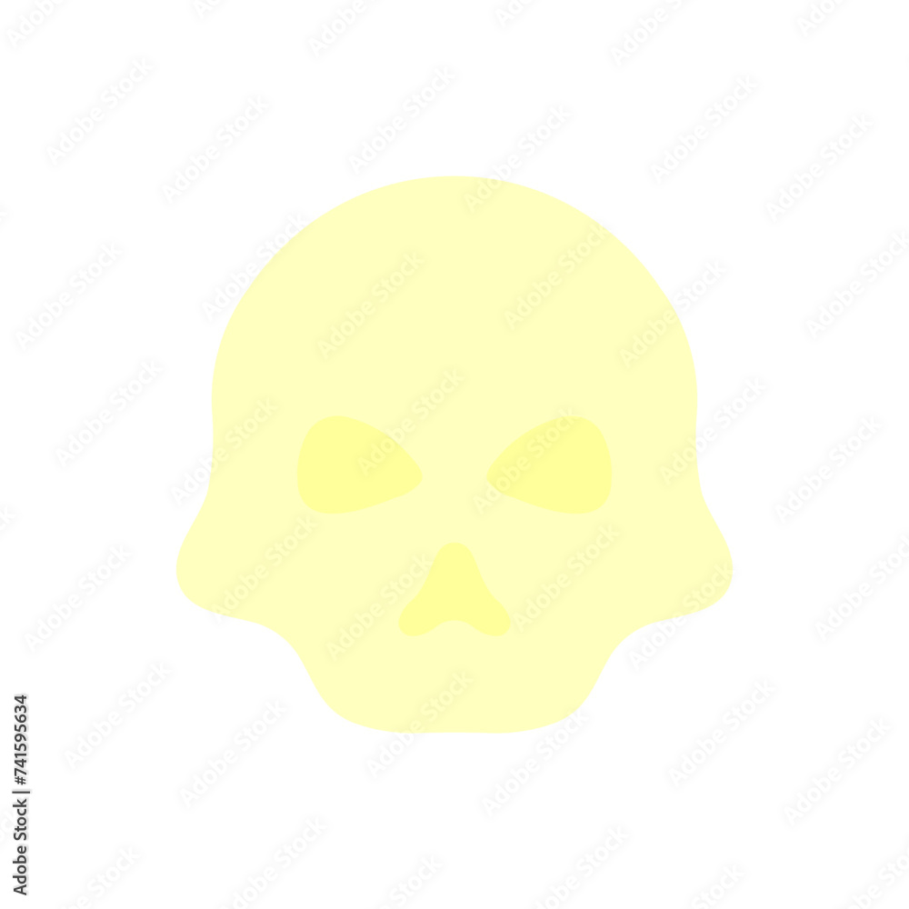 Obraz premium Human Skull Flat Style