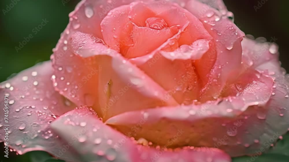 Pink Rose Covered in Water Droplets Pink Rose Covered in Water Droplets