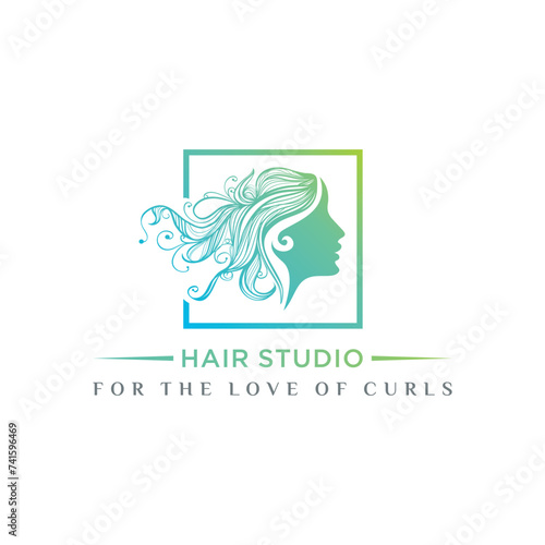 Hair beauty womens logo design for salon makeover hair stylist haidresser hair cut