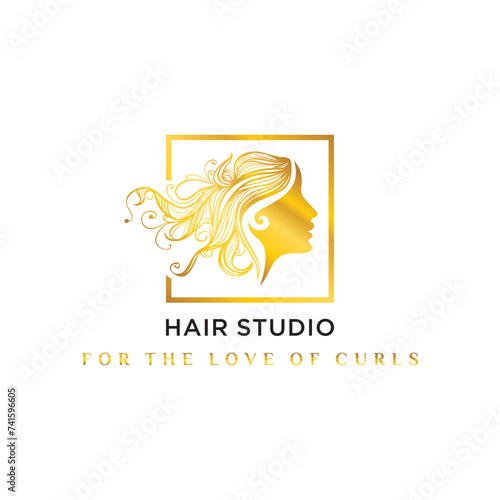 Hair beauty womens logo design for salon makeover hair stylist haidresser hair cut