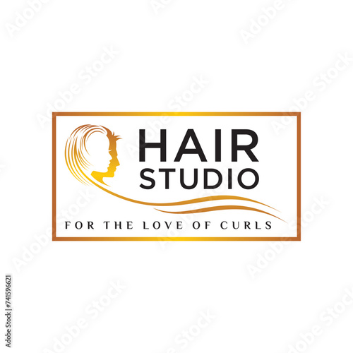 Hair beauty womens logo design for salon makeover hair stylist haidresser hair cut