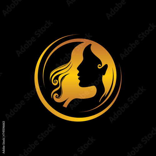 Hair beauty womens logo design for salon makeover hair stylist haidresser hair cut