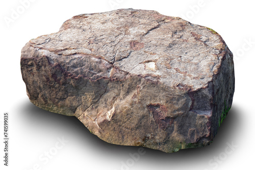 Set of stones white background Clipping path