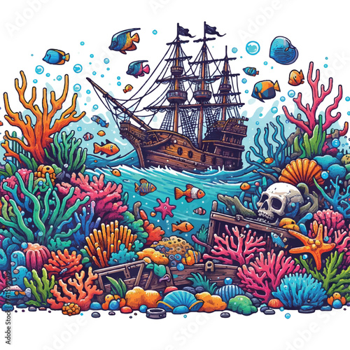 pirate ship in the sea