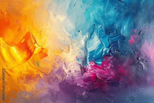 bright color splash oil paint