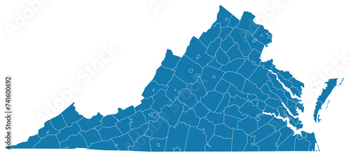 Editable vector file of the counties that make up the state of Virginia