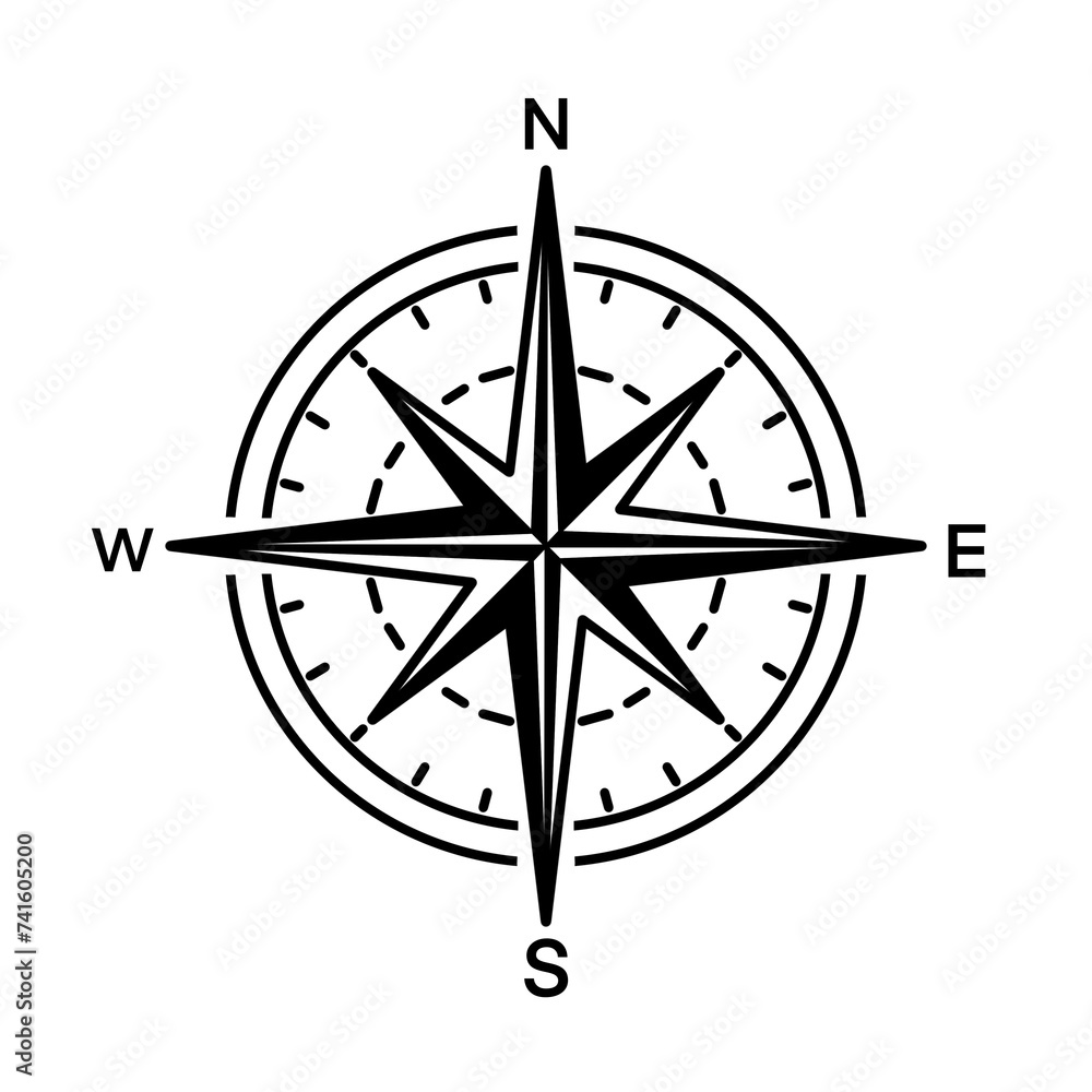 Comapass line icon Template icon illustration design Comapass line icon Template icon illustration design