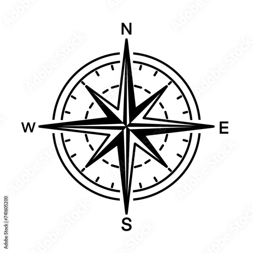 Comapass line icon Template icon illustration design