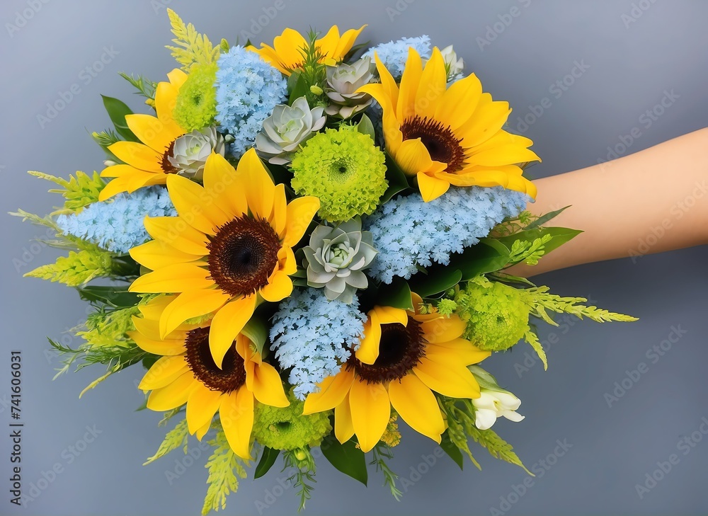 sunflower Hand Bouquet from Generative AI
