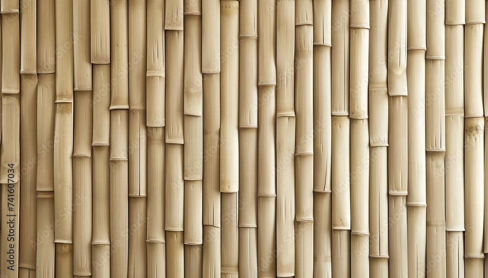 Vertical panels of bamboo are aligned perfectly to form a stylish and eco-friendly partition - offering privacy while connecting with nature- wide format Vertical panels of bamboo are aligned perfectly to form a stylish and eco-friendly partition - offering privacy while connecting with nature- wide format