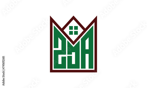 ZDA initial letter real estate builders logo design vector. construction ,housing, home marker, property, building, apartment, flat, compartment, business, corporate, house rent, rental, commercial