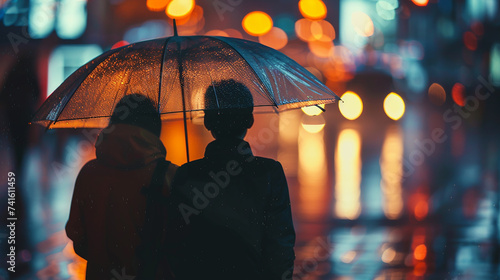 An image of an open umbrella above two people, symbolizing mutual protection and support