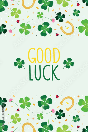 Good luck greeting card. St. Patrick's Day concept. 