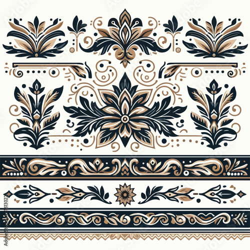 Set of vintage luxury frames Floral ornament decorative vector frames and borders