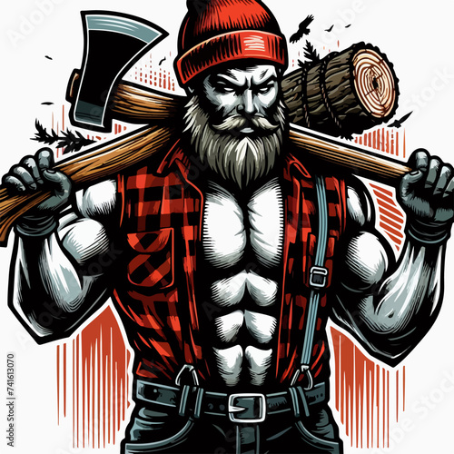 artwork lumberjack man poster illustration