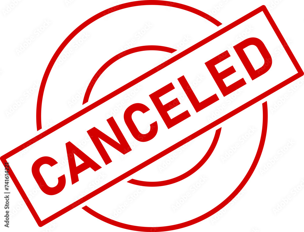 Canceled Stamp Red Sign Symbol Icon with a Rotation of 30 Degrees. Vector Image. Canceled Stamp Red Sign Symbol Icon with a Rotation of 30 Degrees. Vector Image.